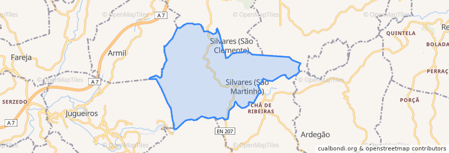 Mapa de ubicacion de Silvares (São Martinho).