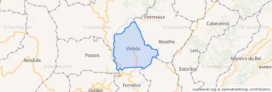 Mapa de ubicacion de Vinhós.