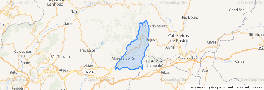 Mapa de ubicacion de Moreira do Rei e Várzea Cova.