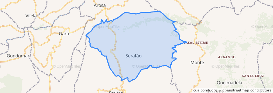 Mapa de ubicacion de Agrela e Serafão.