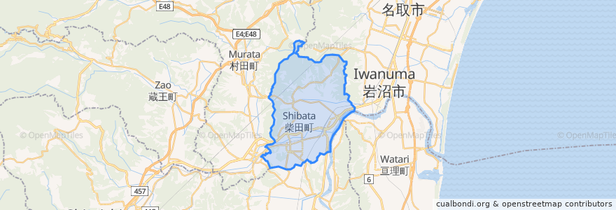 Mapa de ubicacion de 柴田町.