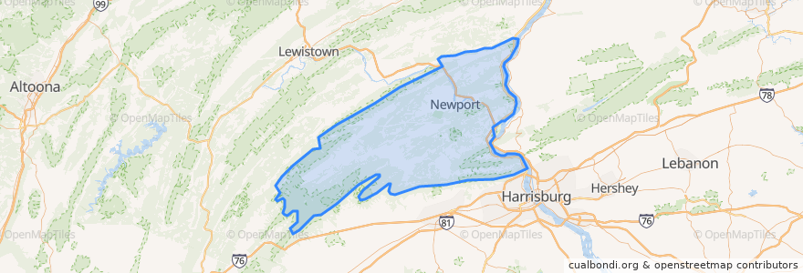 Mapa de ubicacion de Perry County.