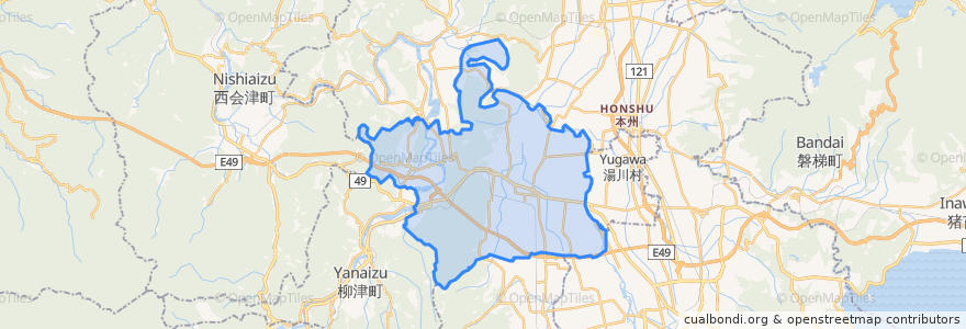 Mapa de ubicacion de 会津坂下町.