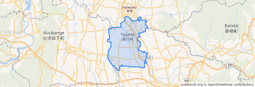 Mapa de ubicacion de 湯川村.