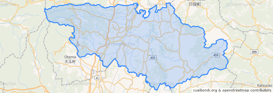 Mapa de ubicacion de 二本松市.