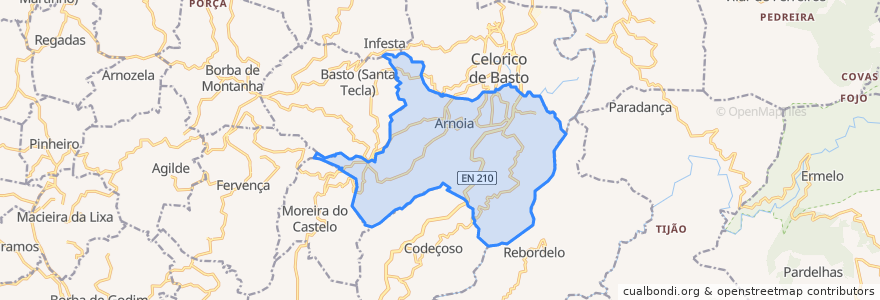 Mapa de ubicacion de Arnoia.