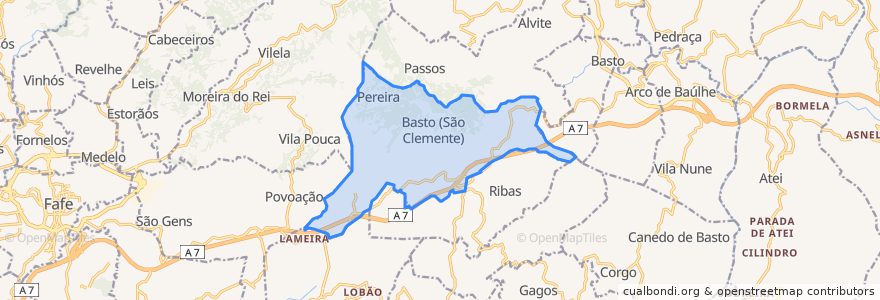 Mapa de ubicacion de Basto (São Clemente).