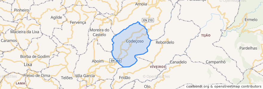 Mapa de ubicacion de Codeçoso.