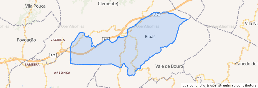 Mapa de ubicacion de Ribas.