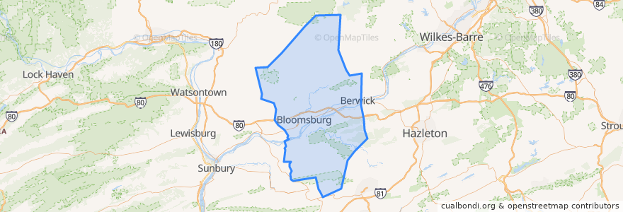 Mapa de ubicacion de Columbia County.