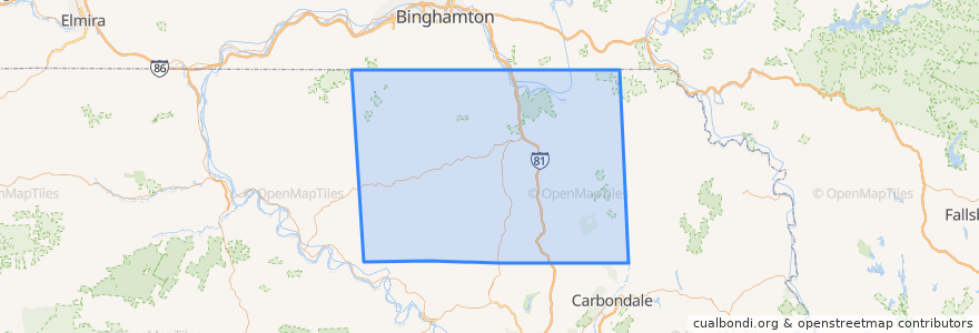 Mapa de ubicacion de Susquehanna County.
