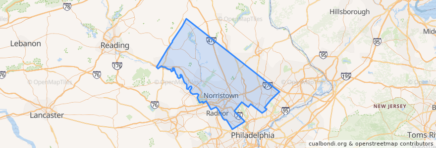 Mapa de ubicacion de Montgomery County.