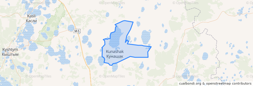 Mapa de ubicacion de Кунашакское сельское поселение.