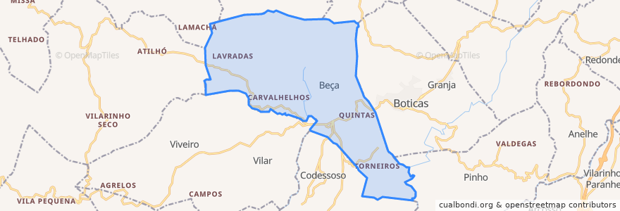 Mapa de ubicacion de Beça.