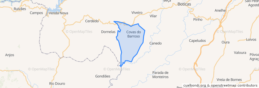 Mapa de ubicacion de Covas do Barroso.