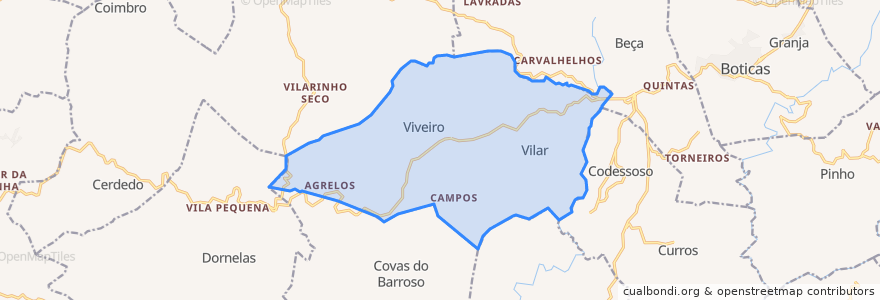 Mapa de ubicacion de Vilar e Viveiro.