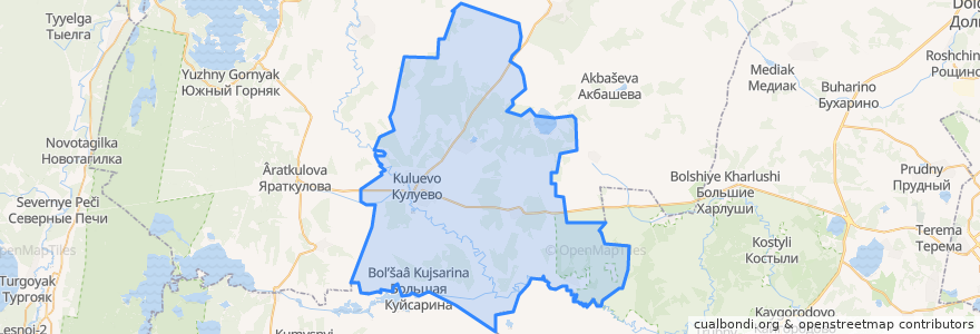 Mapa de ubicacion de Кулуевское сельское поселение.