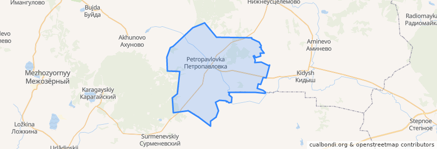 Mapa de ubicacion de Петропавловское сельское поселение.