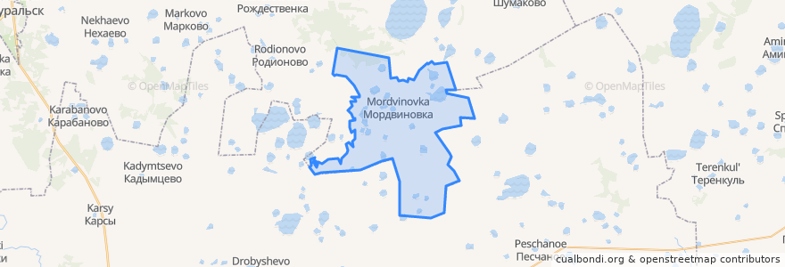 Mapa de ubicacion de Мордвиновское сельское поселение.