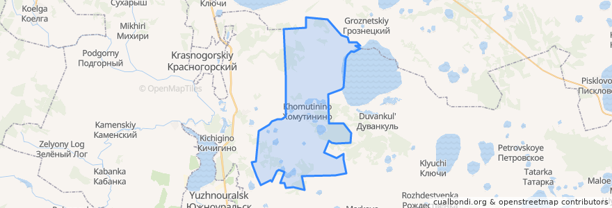 Mapa de ubicacion de Хомутининское сельское поселение.