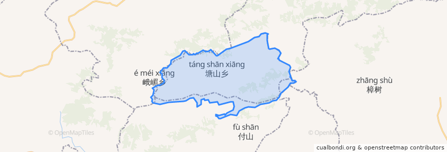 Mapa de ubicacion de 塘山乡.