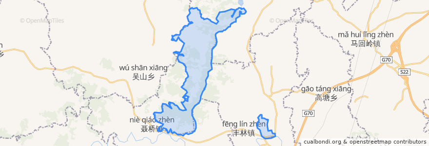 Mapa de ubicacion de 彭山林场.