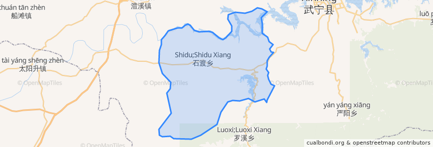 Mapa de ubicacion de 石渡乡.