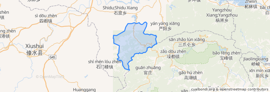 Mapa de ubicacion de 罗溪乡.