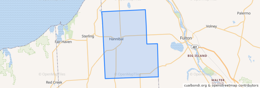 Mapa de ubicacion de Town of Hannibal.
