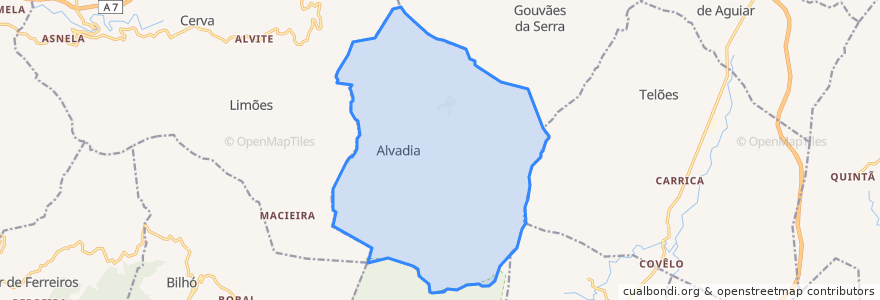 Mapa de ubicacion de Alvadia.