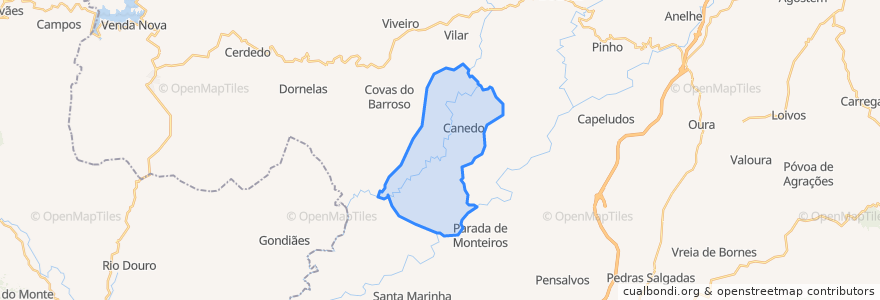 Mapa de ubicacion de Canedo.