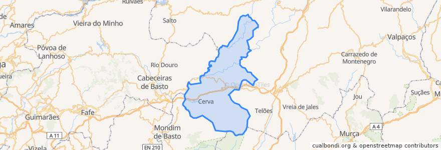 Mapa de ubicacion de Ribeira de Pena.