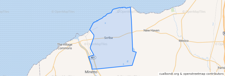 Mapa de ubicacion de Town of Scriba.