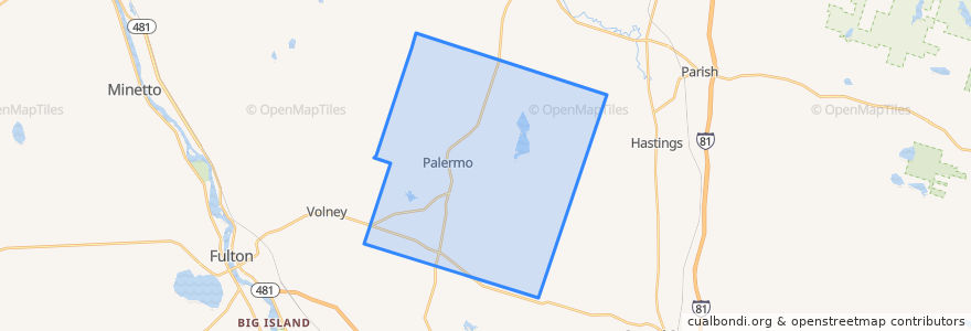 Mapa de ubicacion de Town of Palermo.