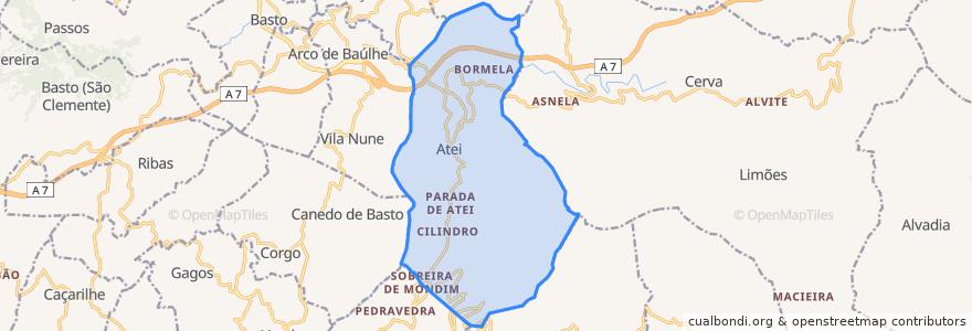 Mapa de ubicacion de Atei.