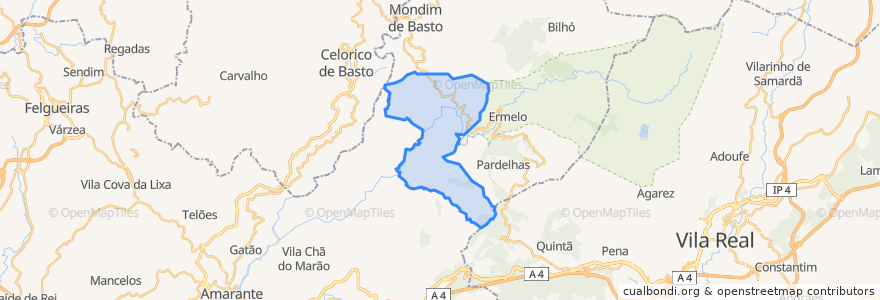 Mapa de ubicacion de Campanhó e Paradança.