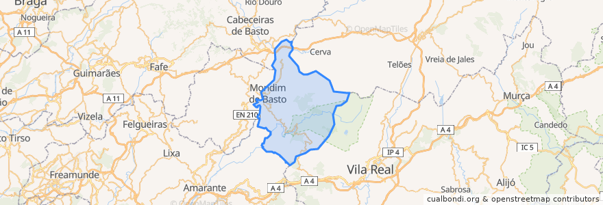 Mapa de ubicacion de Mondim de Basto.