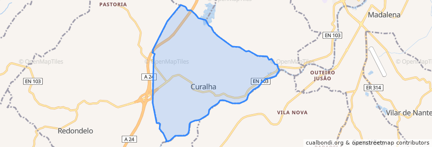 Mapa de ubicacion de Curalha.