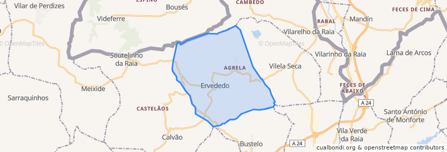 Mapa de ubicacion de Ervededo.