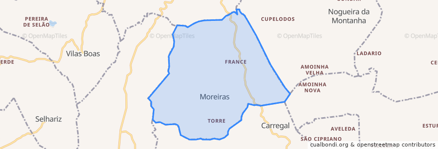 Mapa de ubicacion de Moreiras.