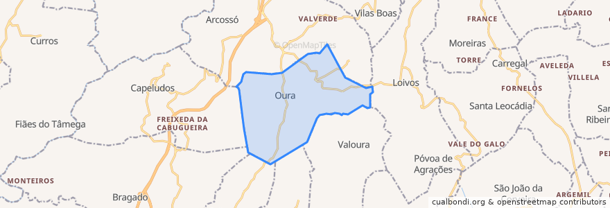 Mapa de ubicacion de Oura.