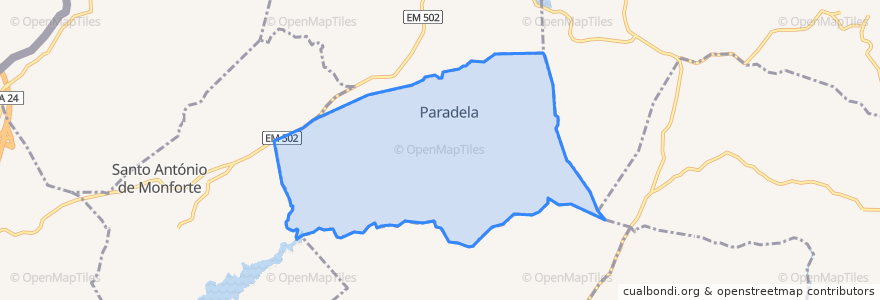 Mapa de ubicacion de Paradela.