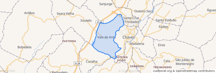 Mapa de ubicacion de Vale de Anta.