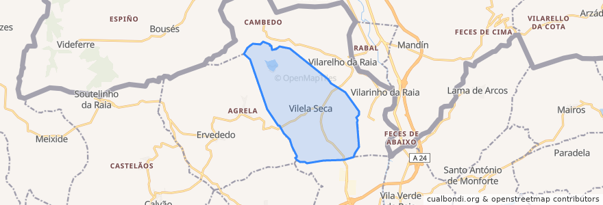 Mapa de ubicacion de Vilela Seca.