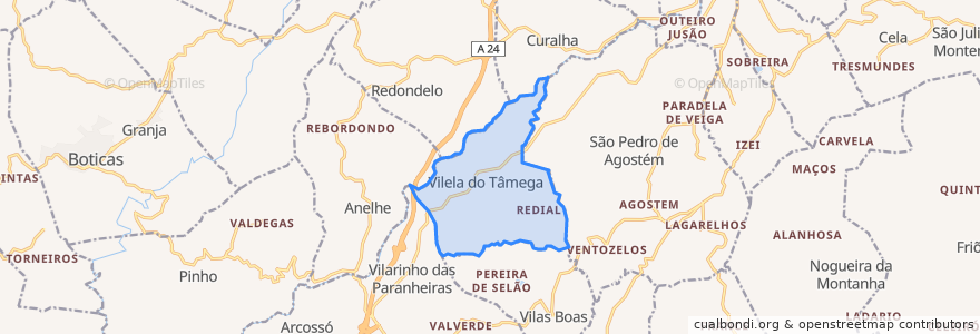 Mapa de ubicacion de Vilela do Tâmega.