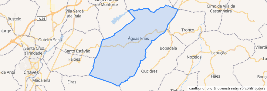 Mapa de ubicacion de Águas Frias.