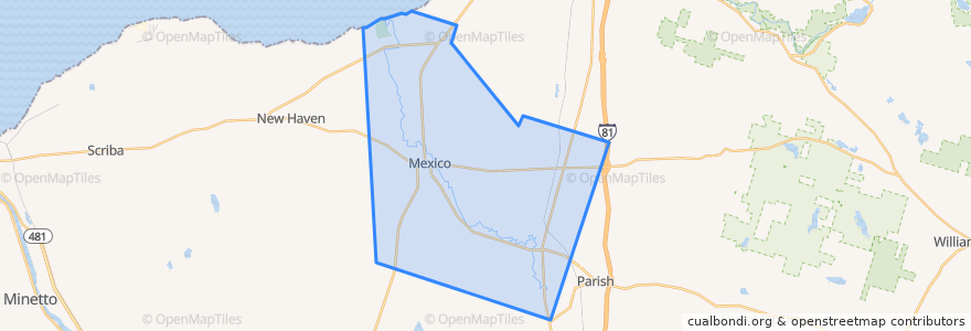 Mapa de ubicacion de Town of Mexico.