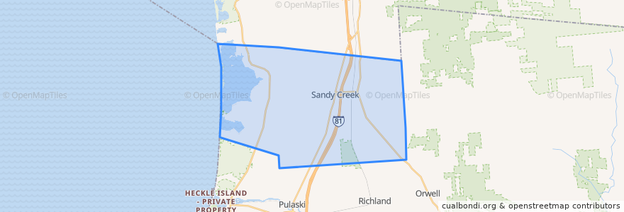 Mapa de ubicacion de Town of Sandy Creek.