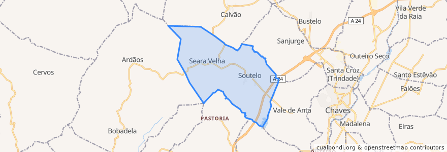 Mapa de ubicacion de Soutelo e Seara Velha.