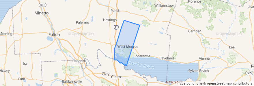 Mapa de ubicacion de Town of West Monroe.